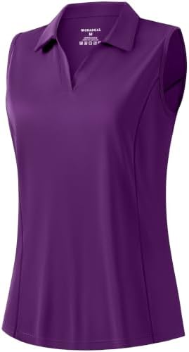 Women's sleeveless golf polo, purple