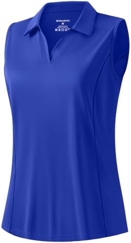 Women's sleeveless golf polo, royal blue