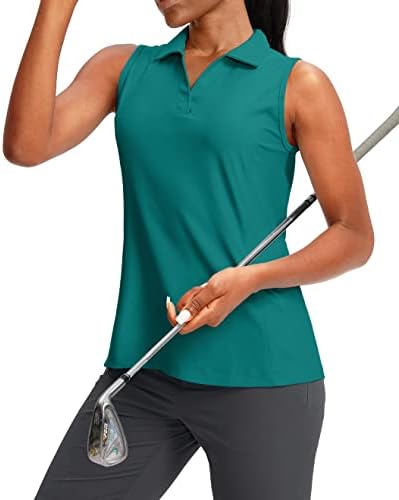 Women's sleeveless golf polo, teal