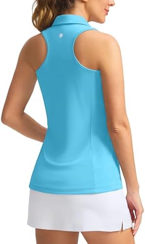 Women's sleeveless golf tank polo, blue