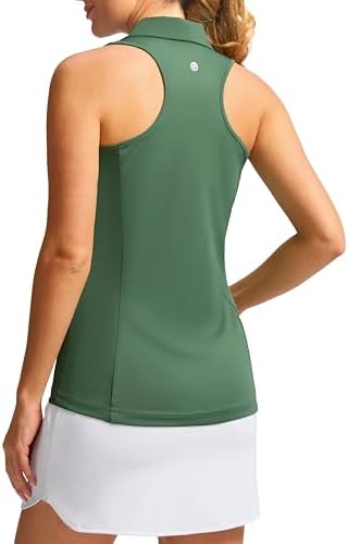 Women's sleeveless golf tank polo, green