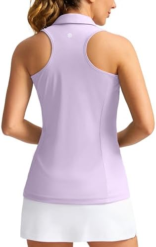 Women's sleeveless golf tank polo, light purple