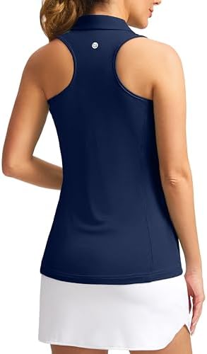 Women's sleeveless golf tank polo, navy