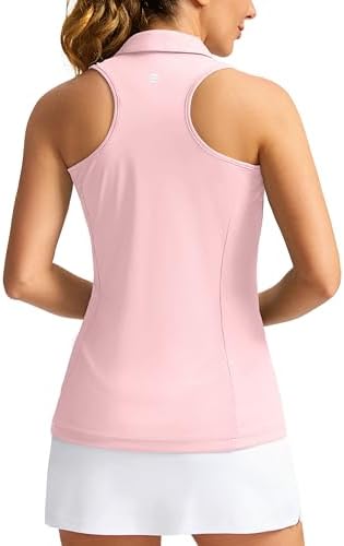 Women's sleeveless golf tank polo, pink