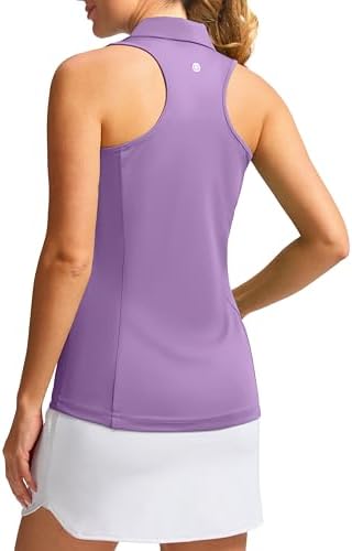 Women's sleeveless golf tank polo, purple
