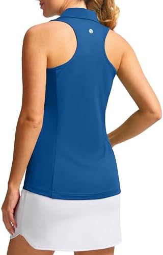 Women's sleeveless golf tank polo, royal blue
