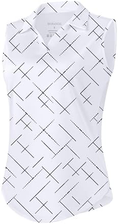 Women's sleeveless V-neck golf polo, black lines