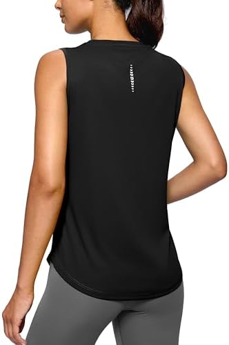 Women's sleeveless workout tank, black
