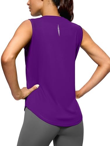 Women's sleeveless workout tank, dark purple