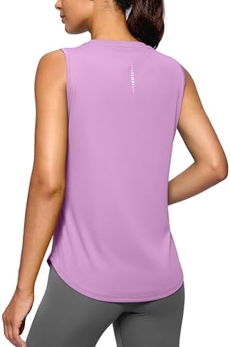 Women's sleeveless workout tank, light purple