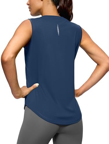 Women's sleeveless workout tank, navy