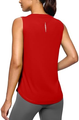 Women's sleeveless workout tank, red