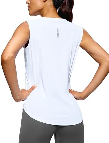 Women's sleeveless workout tank, white
