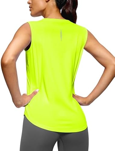 Women's sleeveless workout tank, yellow