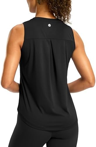 Women's sleeveless yoga tank, black
