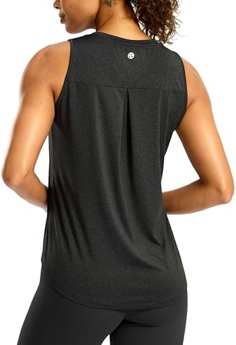Women's sleeveless yoga tank, charcoal