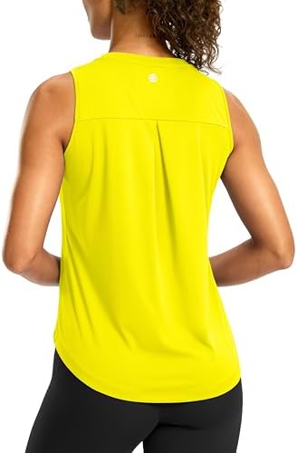 Women's sleeveless yoga tank, luminous yellow