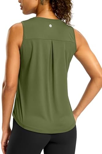 Women's sleeveless yoga tank, olive