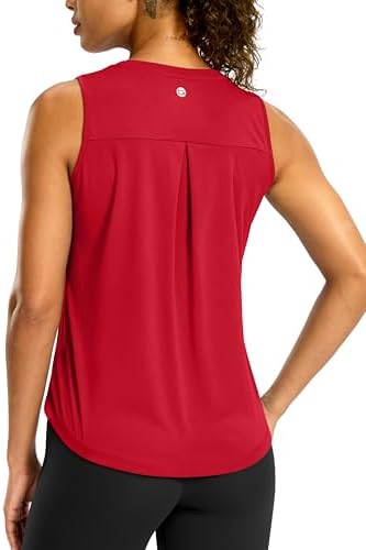 Women's sleeveless yoga tank, red