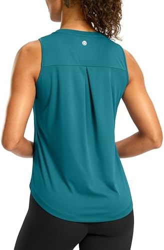 Women's sleeveless yoga tank, teal