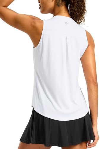 Women's sleeveless yoga tank, white