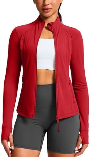 Women's slim-fit training jacket, red