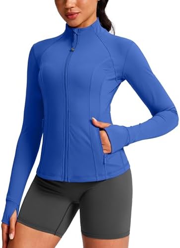 Women's slim-fit training jacket, royal blue