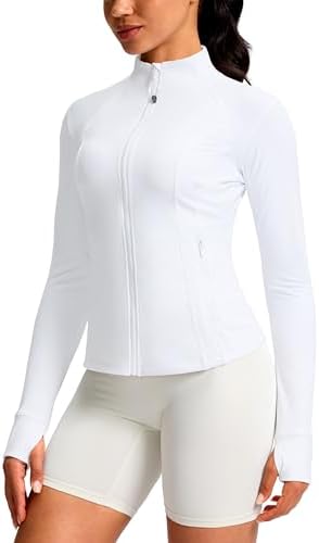 Women's slim-fit training jacket, white