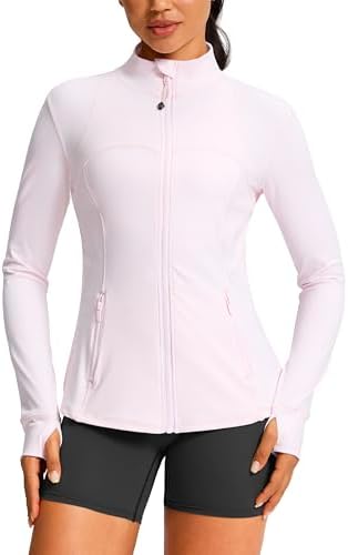Women's slim-fit yoga jacket, light pink