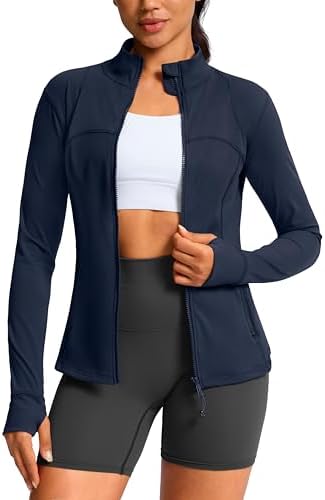 Women's slim-fit yoga jacket, navy