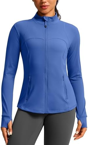 Women's slim-fit yoga jacket, royal blue