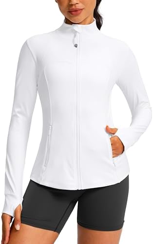 Women's slim-fit yoga jacket, white