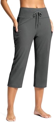Women's straight-leg yoga capris, charcoal