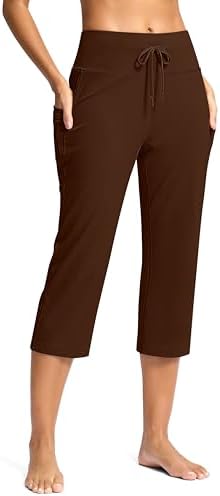 Women's straight-leg yoga capris, espresso