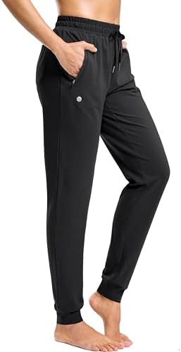 Women's tall cotton joggers, three inseams, black
