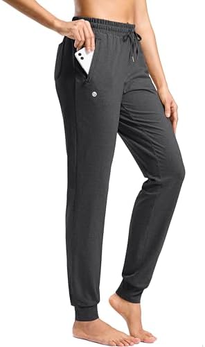 Women's tall cotton joggers, three inseams, charcoal