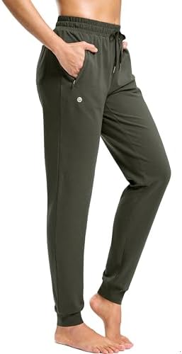 Women's tall cotton joggers, three inseams, olive