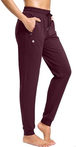 Women's tall cotton joggers, three inseams, wine