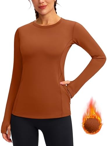 Women's thermal base layer top, caramel