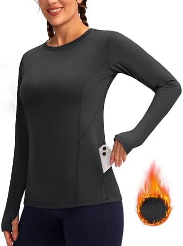 Women's thermal base layer top, dark gray