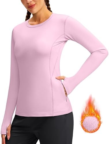 Women's thermal base layer top, pink