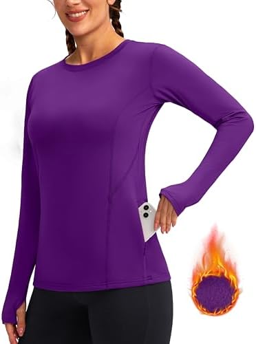 Women's thermal base layer top, purple