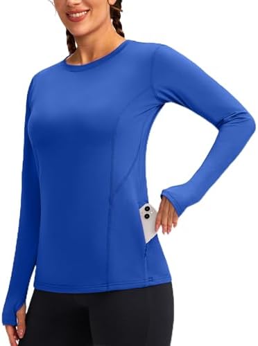 Women's thermal base layer top, royal blue
