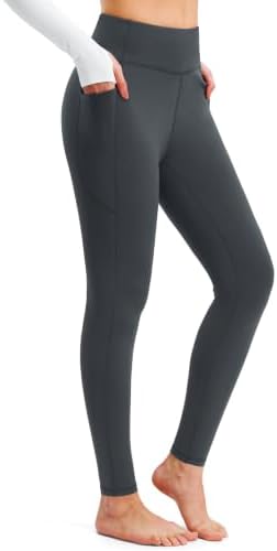 Women's thermal leggings, two inseams, dark grey