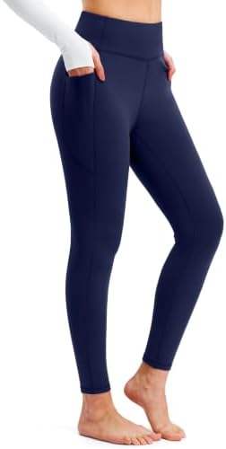 Women's thermal leggings, two inseams, navy