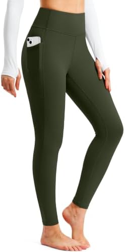 Women's thermal leggings, two inseams, olive