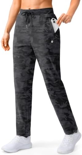 Women's track pants, two zip pockets, black camo
