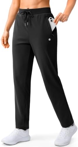 Women's track pants, two zip pockets, black