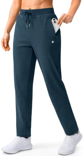 Women's track pants, two zip pockets, heather cobalt blue