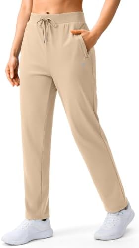 Women's track pants, two zip pockets, light khaki